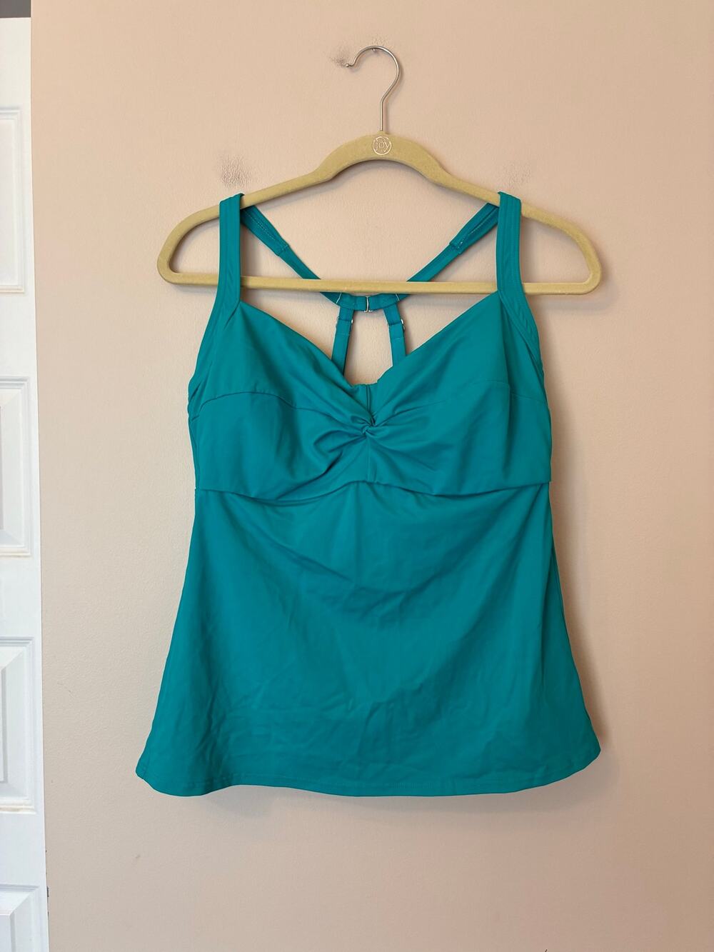 Title Nine Pele Tankini Top Teal Underwire UPF 50 Swim Top-38D Large
